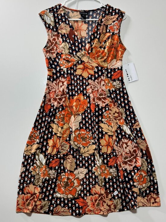 Enfocus Studio Dresses & Skirts - En Focus women's sleeveless dress with an orange and brown floral print Size 6